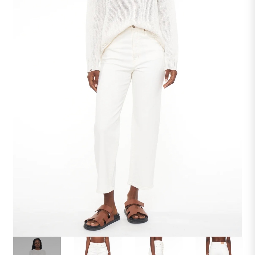 NWT Pistola Denim Cassie Crop Straight Leg - Sand / white - size 25